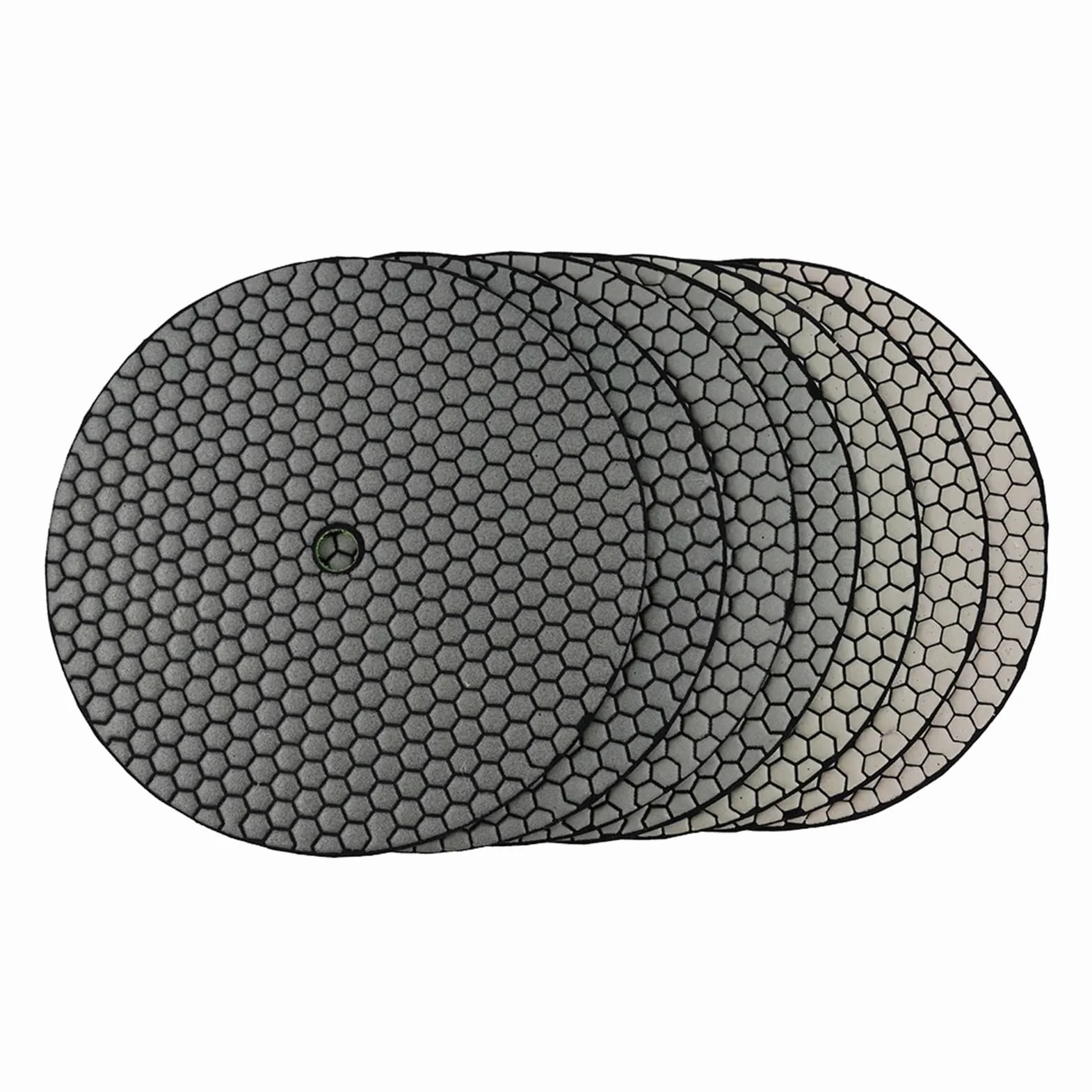 7 unids/set almohadilla de pulido en seco de diamante de 9 pulgadas almohadillas de pulido flexibles afiladas de 225mm for disco de lijado de hormigón de piedra de mármol de granito wanglan (