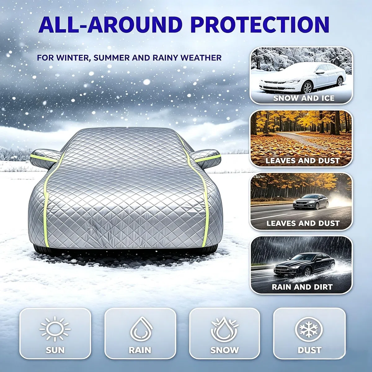 Funda Coche Antigranizo para para Jaguar XK8 2002-2006, Funda de Coche protección Total para Todo el año – contra Granizo, Lluvia, Nieve y Viento,XJ7608