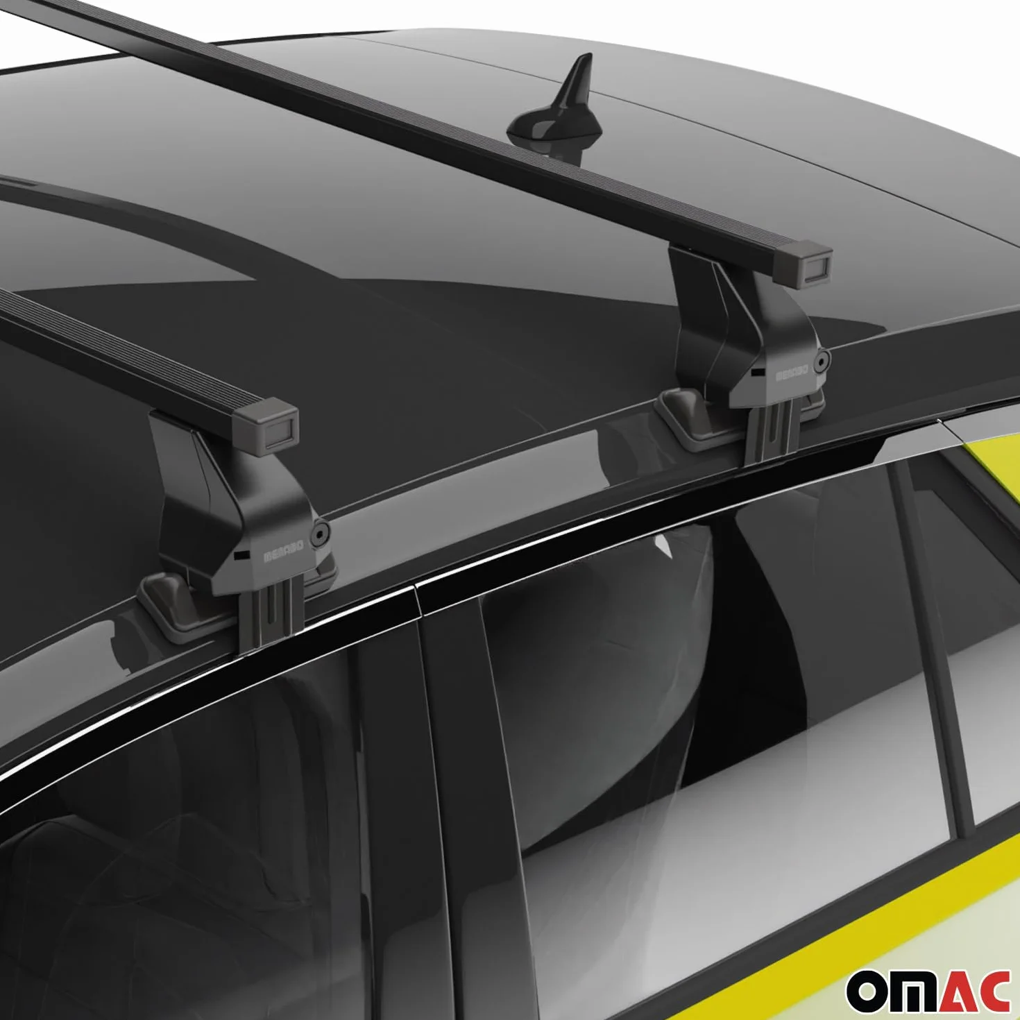 Barras de techo transversales Menabo – Compatible con Nissan Qashqai J10 2006-2014 – Galería de techo – Porta-Bagajes portabicicletas de techo – Pieza de techo de acero 2X – Capacidad de carga 50 kg