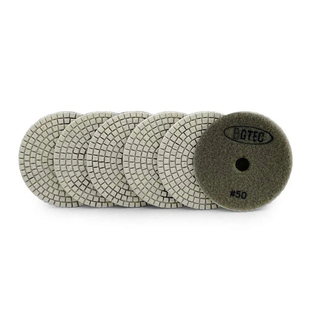 BGTEC Almohadillas de Pulido en Húmedo de Diamante de 100 mm para Mármol de Granito 6 piezas # 50