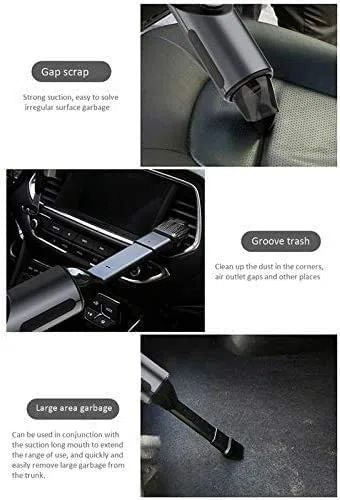 ARTSZY Cleaner Absorbente ASPRESION VACUO Car Mini Mini Hombre Portable Vacuum COMIDENCIA COMENDACIÓN Carga RÁPIDA Versión actualizada for automóvil