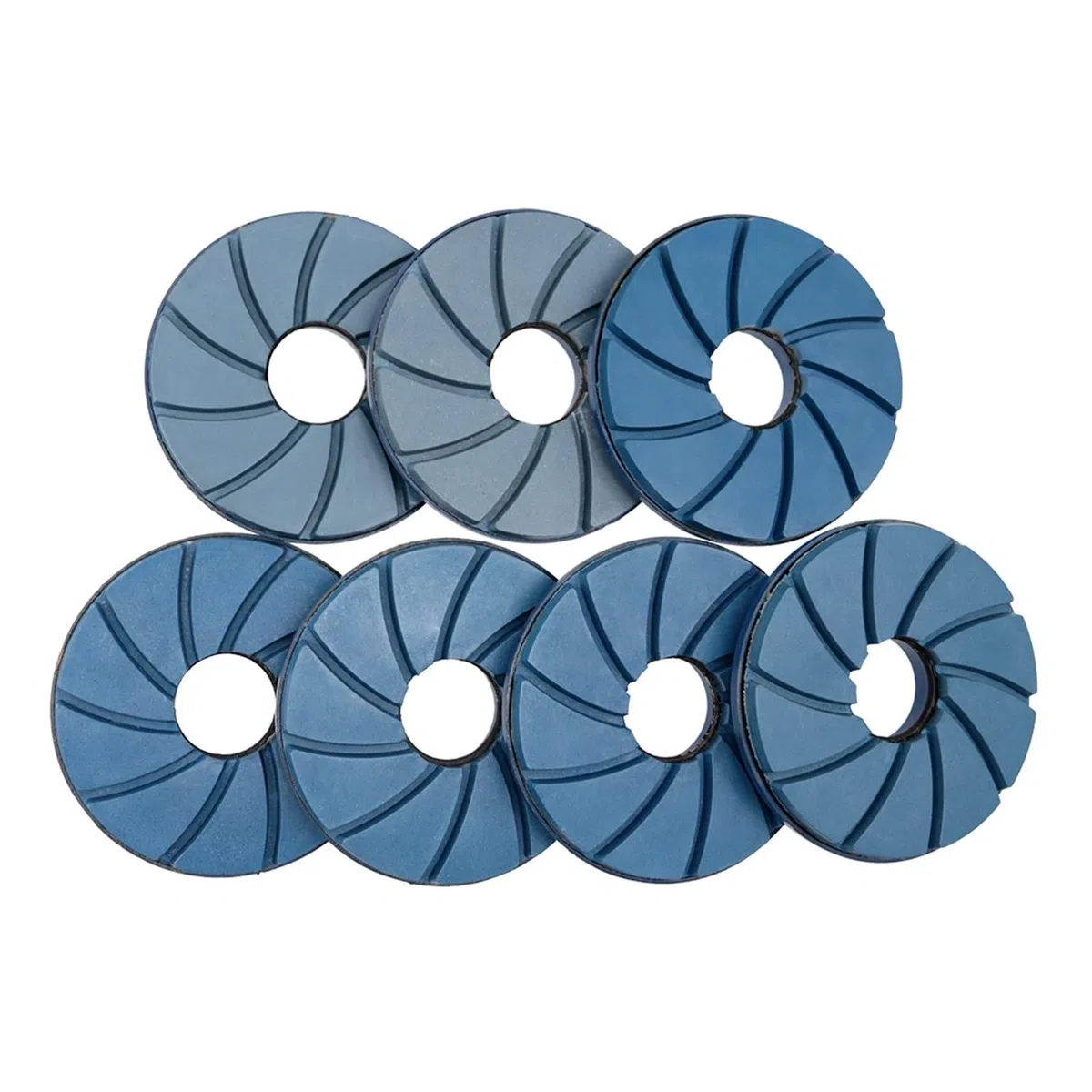 Xuro 7 Uds. Almohadilla de pulido con bloqueo en los bordes de Caracol de 5 pulgadas, muela automática de 125 Mm, disco abrasivo de hormigón, piedra de mármol y granito(50)