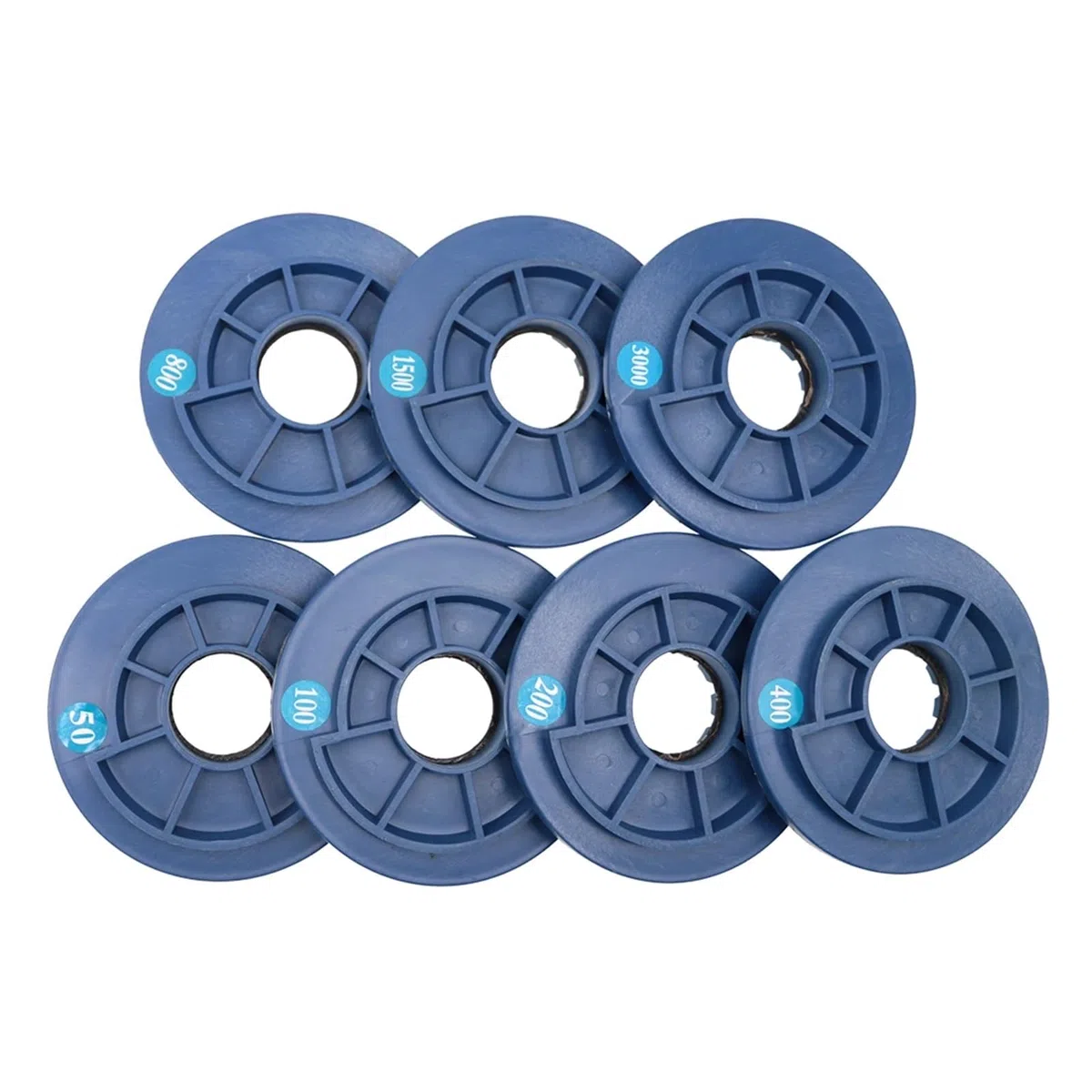 Xuro 7 Uds. Almohadilla de pulido con bloqueo en los bordes de Caracol de 5 pulgadas, muela automática de 125 Mm, disco abrasivo de hormigón, piedra de mármol y granito(50)