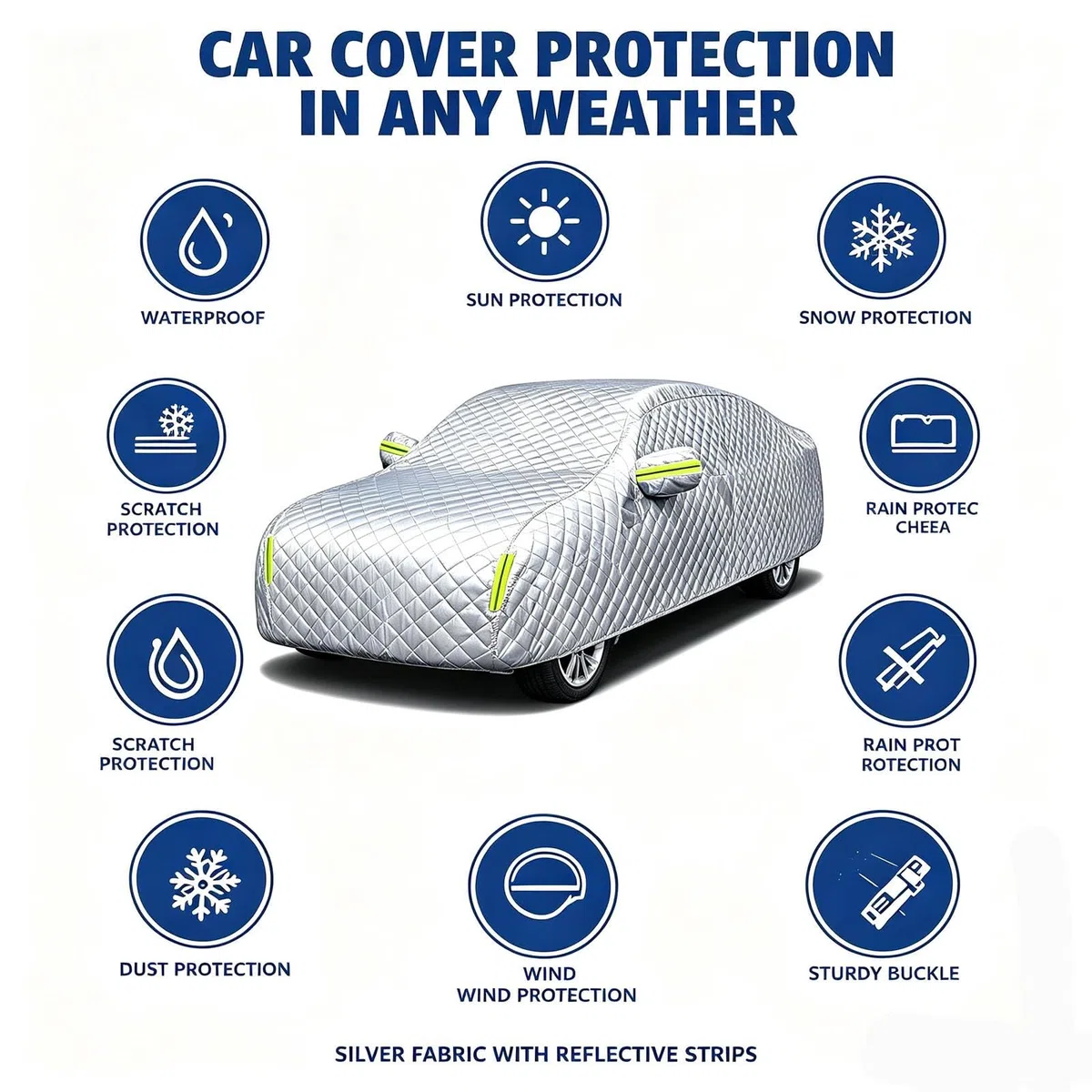 Funda Coche Antigranizo para paraCitroen C3 2002-2019, Funda Coche Exterior,Protección contra La Lluvia Y El Granizo,Protección Impermeable,XJ7526