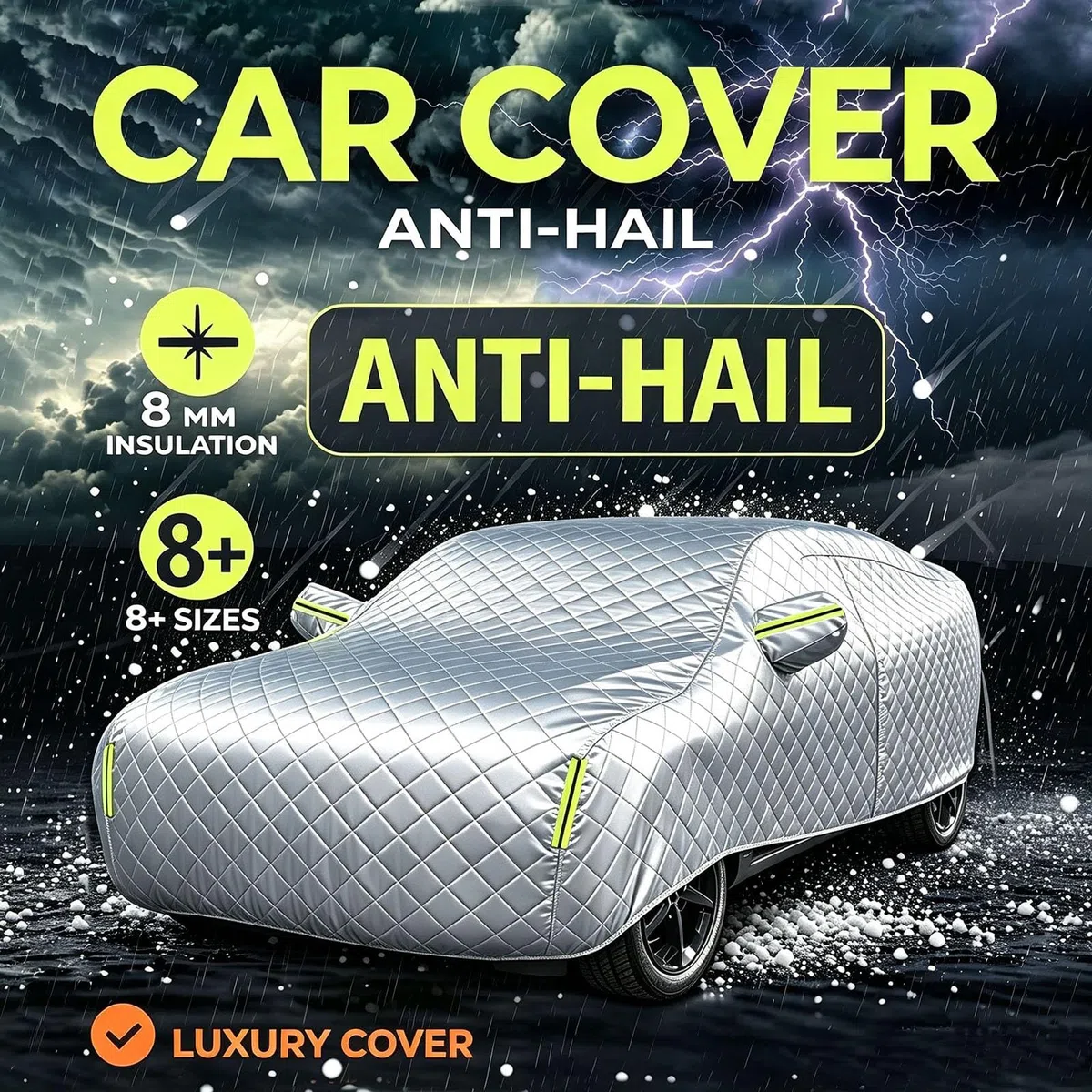Funda Coche Antigranizo para paraCitroen C3 2002-2019, Funda Coche Exterior,Protección contra La Lluvia Y El Granizo,Protección Impermeable,XJ7526