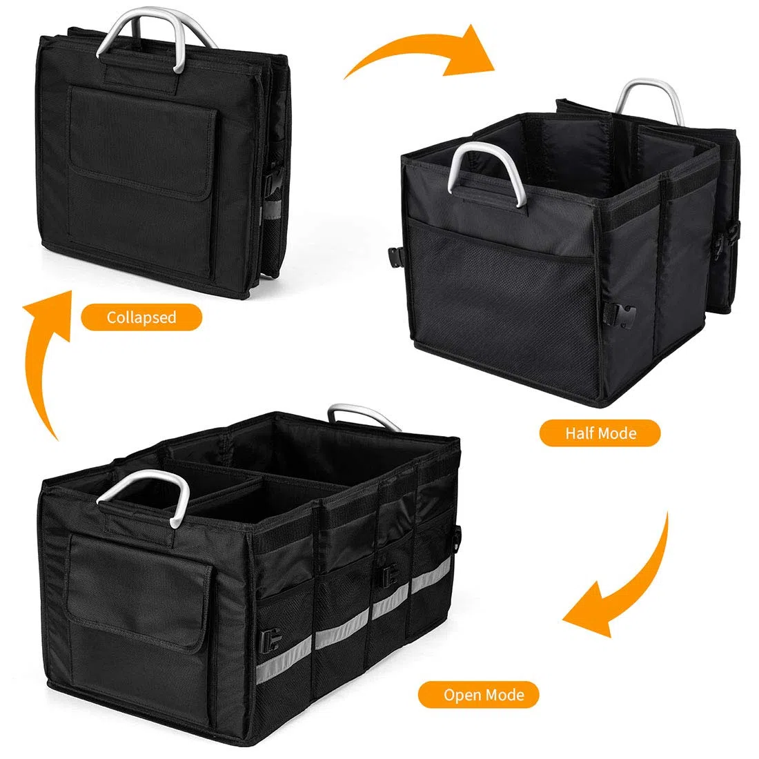 Bolsa para Maletero con Tapa, Organizador de Maletero, Bolsa para automóvil, Maletero para automóvil, Suelos prácticos, ultraestables e Impermeables con Embalaje de Velcro Antideslizante