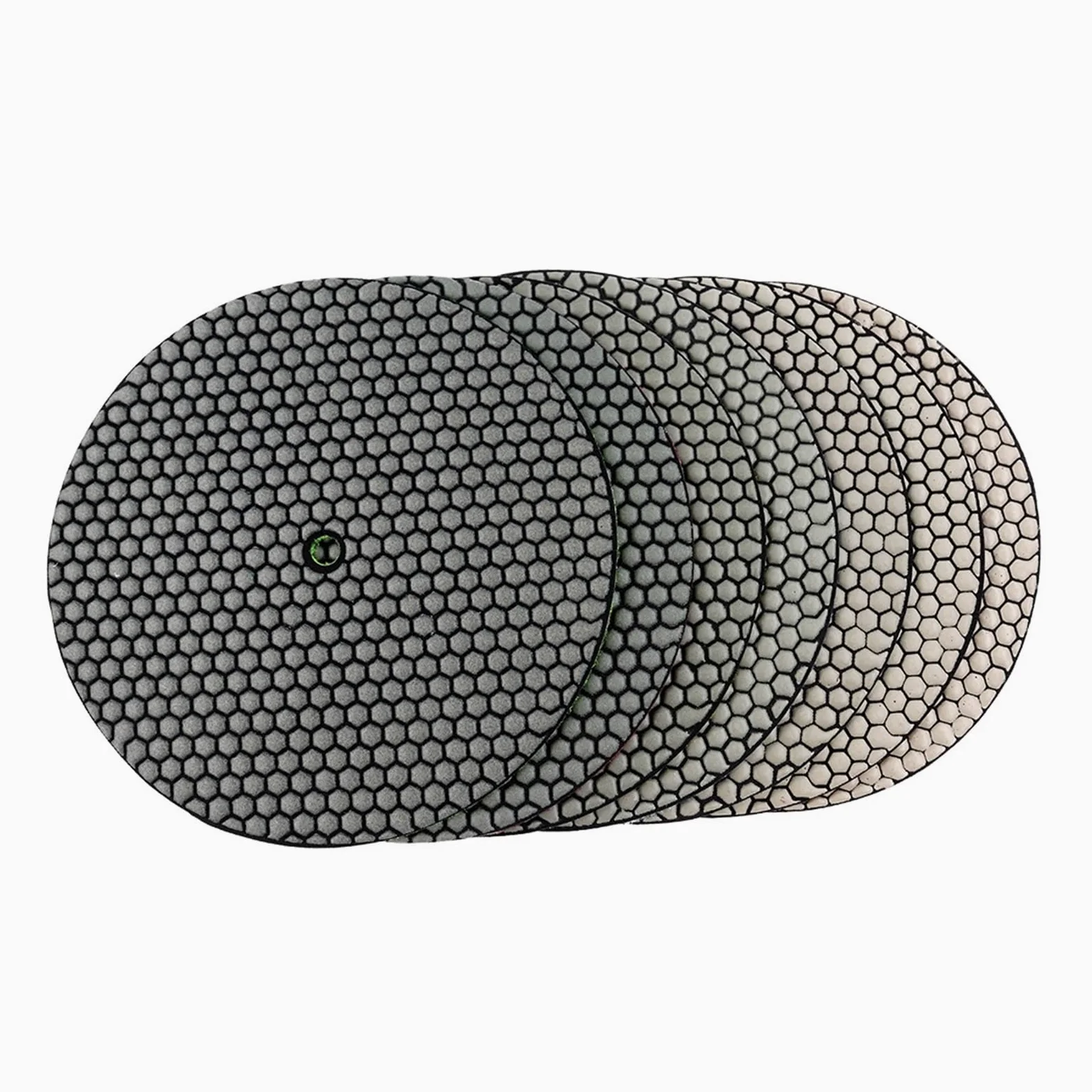 7 unids/set almohadilla de pulido en seco de diamante de 9 pulgadas almohadillas de pulido flexibles afiladas de 225mm for disco de lijado de hormigón de piedra de mármol de granito wanglan (