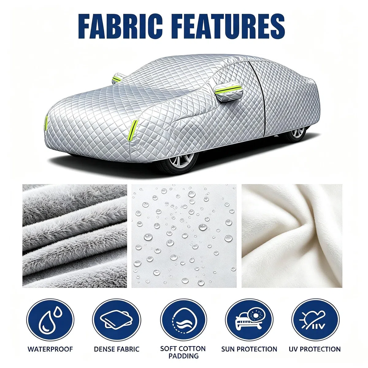 Funda Coche Antigranizo para paraCitroen C3 2002-2019, Funda Coche Exterior,Protección contra La Lluvia Y El Granizo,Protección Impermeable,XJ7526