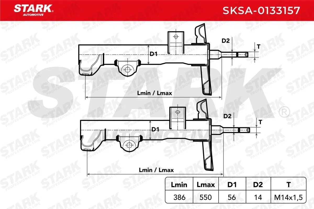 STARK SKSA-0133157 4x Amortiguador Delantero Trasero Compatible con MERCEDES-BENZ Clase C Sedán W203
