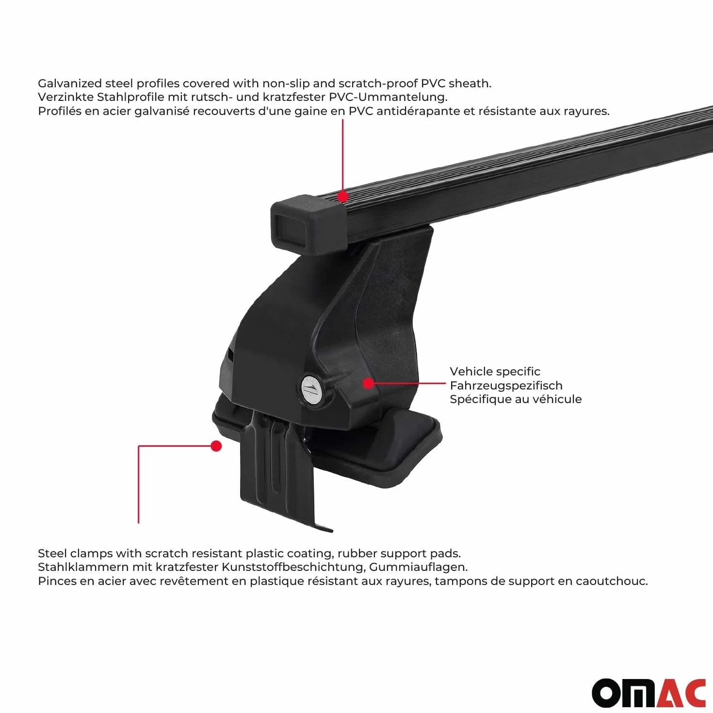 Barras de techo transversales Menabo – Compatible con Nissan Qashqai J10 2006-2014 – Galería de techo – Porta-Bagajes portabicicletas de techo – Pieza de techo de acero 2X – Capacidad de carga 50 kg