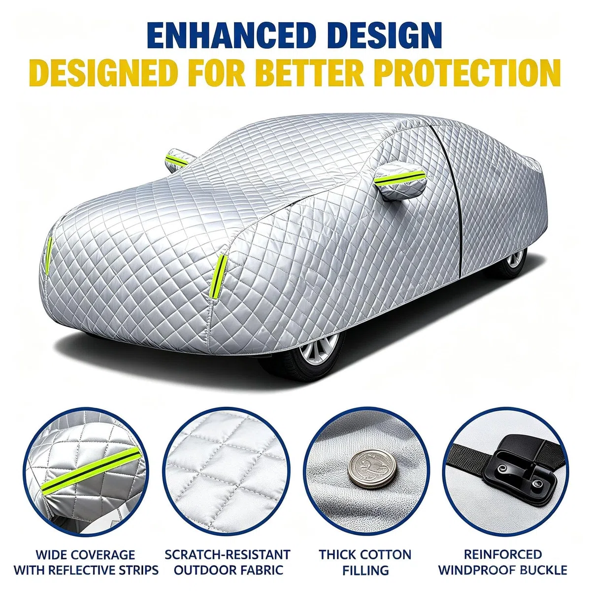 Funda Coche Antigranizo para paraCitroen C3 2002-2019, Funda Coche Exterior,Protección contra La Lluvia Y El Granizo,Protección Impermeable,XJ7526