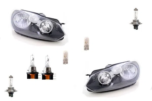 Johns, Faros halógenos aptos para VW Golf 6 5KI a partir de 2008 – Juego de bombillas Li. Re.